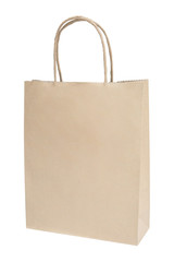 brown paper bag on white background