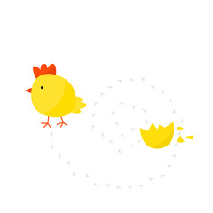 Cute cartoon chicken vector illustration