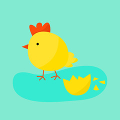 Cute cartoon chicken vector illustration
