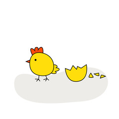 Cute cartoon chicken vector illustration