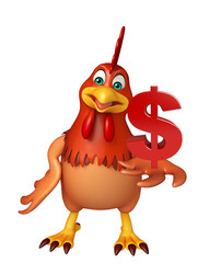  Hen cartoon character  with doller sign