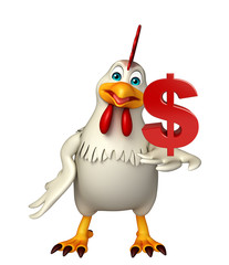  Hen cartoon character  with doller sign