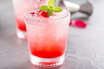 Raspberry ice cocktail 