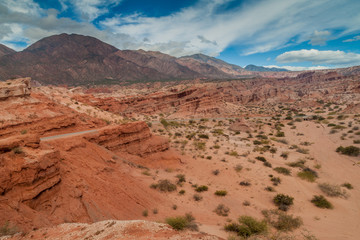 Fototapeta na wymiar Rock formations in Quebrada de Cafayate valley, Argentina
