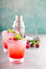 Raspberry ice cocktail 
