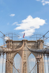 Fototapeta premium The New York’s famous landmark, Brooklyn Bridge with American