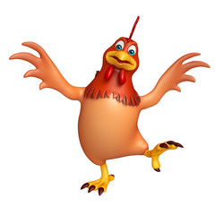 3d rendered illustration of funny  Hen cartoon character