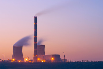 Morning over the coal power plant