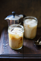 Iced coffee with lavender infused cream