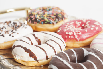 Group of doughnuts on the tray