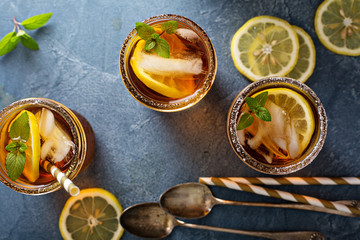 Iced tea overhead shot