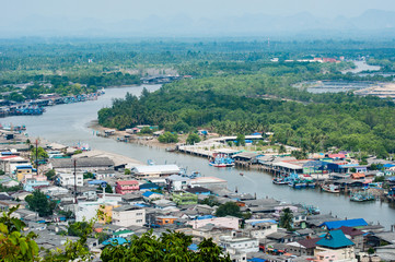Fototapeta na wymiar View of coastal village