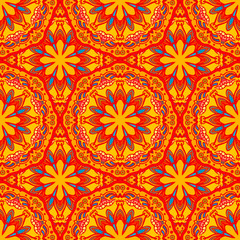Seamless pattern with beautiful Mandalas. Vector illustration