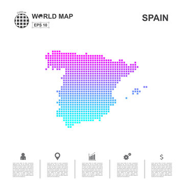 Map Of Spain pixel Vector