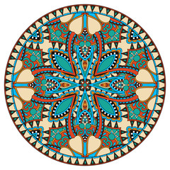 decorative design of circle dish template, round geometric patte