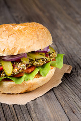 Vegan homemade Swiss chard burgers
