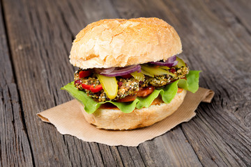 Vegan homemade Swiss chard burgers
