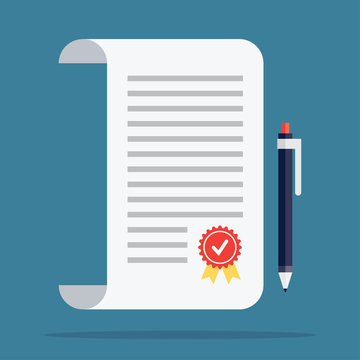 Contract icon in a flat style.
