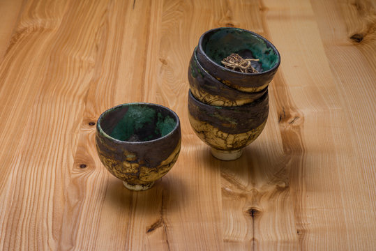 ceramic cup on a wooden table