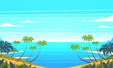 Tropical landscape. Vector illustration.
