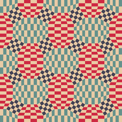 Fototapeta premium Vector modern seamless colorful geometry checkered pattern, color abstract geometric background, pillow multicolored print, retro texture, hipster fashion design