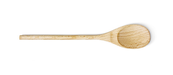 One wooden spoon on the white background - 110723506