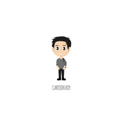 Boy Cartoon Character. Flat Vector