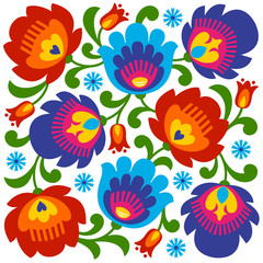 Polish folk papercut style flower composition