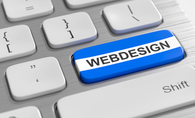 Computertastatur mit einer Webdesign Taste