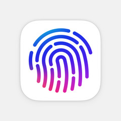 ID App icon template. Fingerprint vector illustration. Mobile application icon. Vector colorful id icon