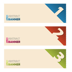 Cool banners with abstract striped background