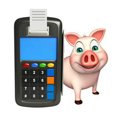 fun Pig cartoon character with swap machine