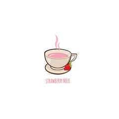 Cup of Hot Strawberry milk