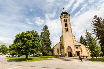 Buildings in the city center of Liptovsky Mikulas, Slovakia