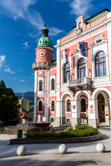 Naklejka premium View to the town hall of the city of Ruzomberok, Slovakia
