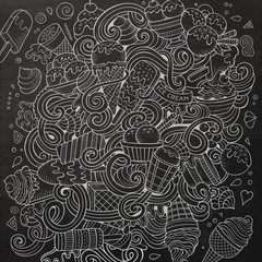 Cartoon hand-drawn doodles Ice Cream illustration