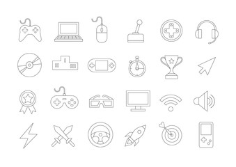 Game vector icons set