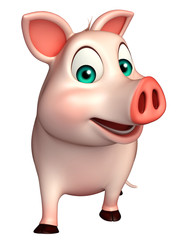 Obraz na płótnie Canvas fun Pig cartoon character