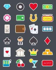 Games of chance isolated vector icons set