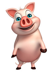 funny  Pig cartoon character