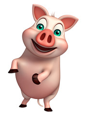 funny  Pig cartoon character