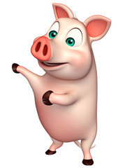pointing Pig cartoon character