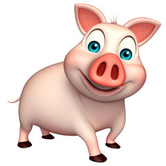 Obraz na płótnie Canvas funny Pig cartoon character