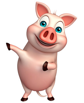 pointing Pig cartoon character