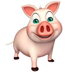Obraz na płótnie Canvas funny Pig cartoon character