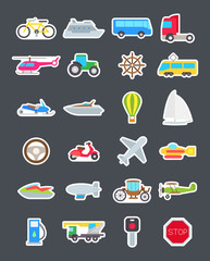 Transport isolated vector icons set