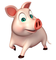 funny  Pig cartoon character