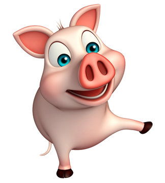 pointing  Pig cartoon character