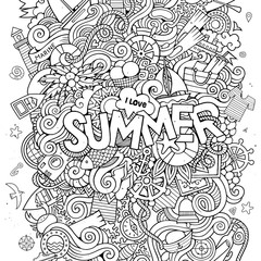 Doodles abstract decorative summer background