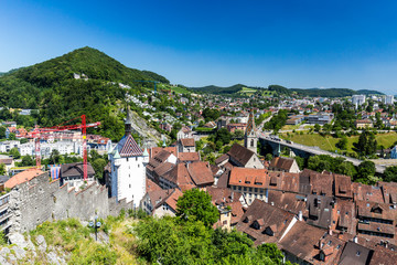 Typical view from top to the city of Baden